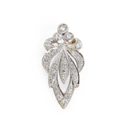 18k White and Yellow Gold Pendant with Diamonds - Fleur-de-lis