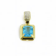 Pendentif en Or jaune 14k avec Topaze et Zirconiums