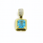 Pendentif en Or jaune 14k avec Topaze et Zirconiums