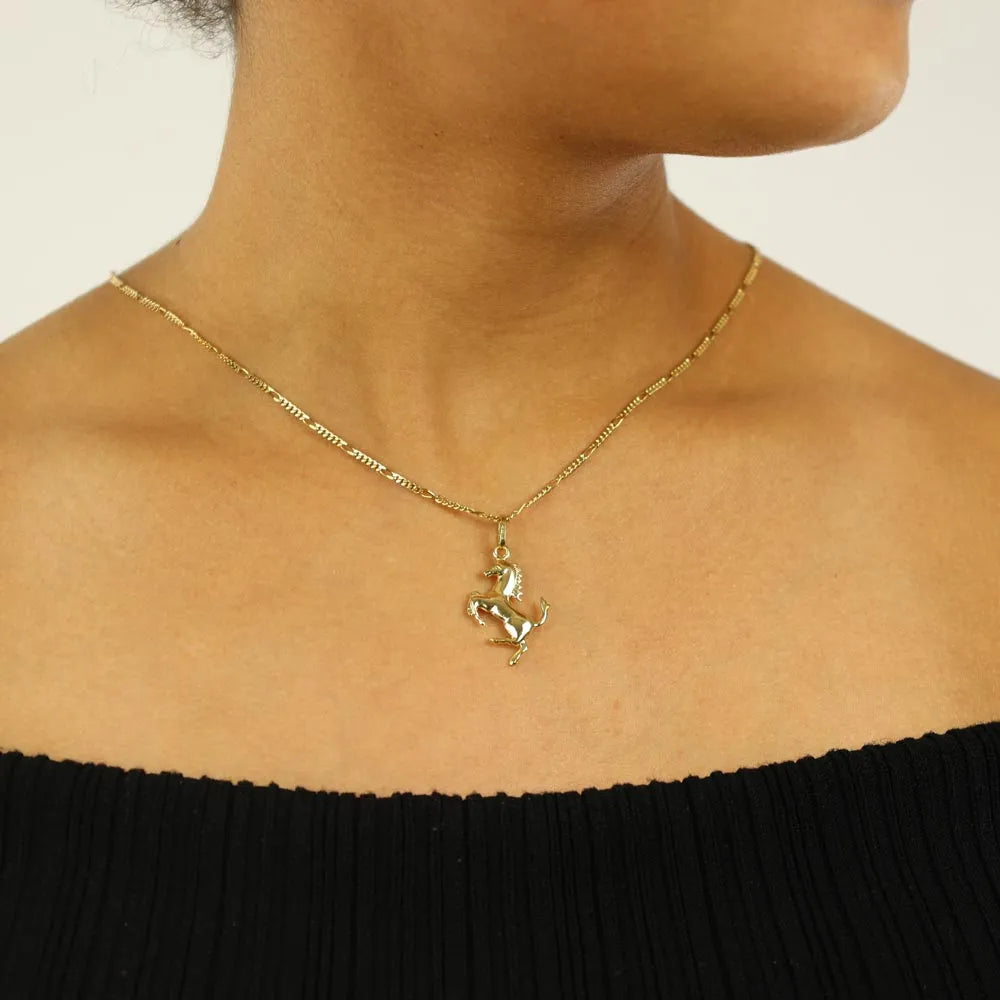 Pendentif en Or jaune 18k - Motif "Cheval cabré"