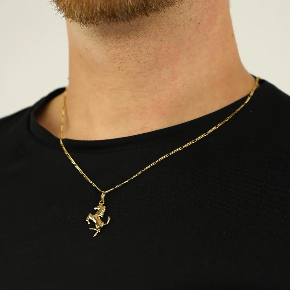 Pendentif en Or jaune 18k - Motif "Cheval cabré"