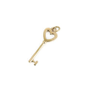 Pendentif en Or jaune 18k - Motif "Clef ajourée avec coeur"