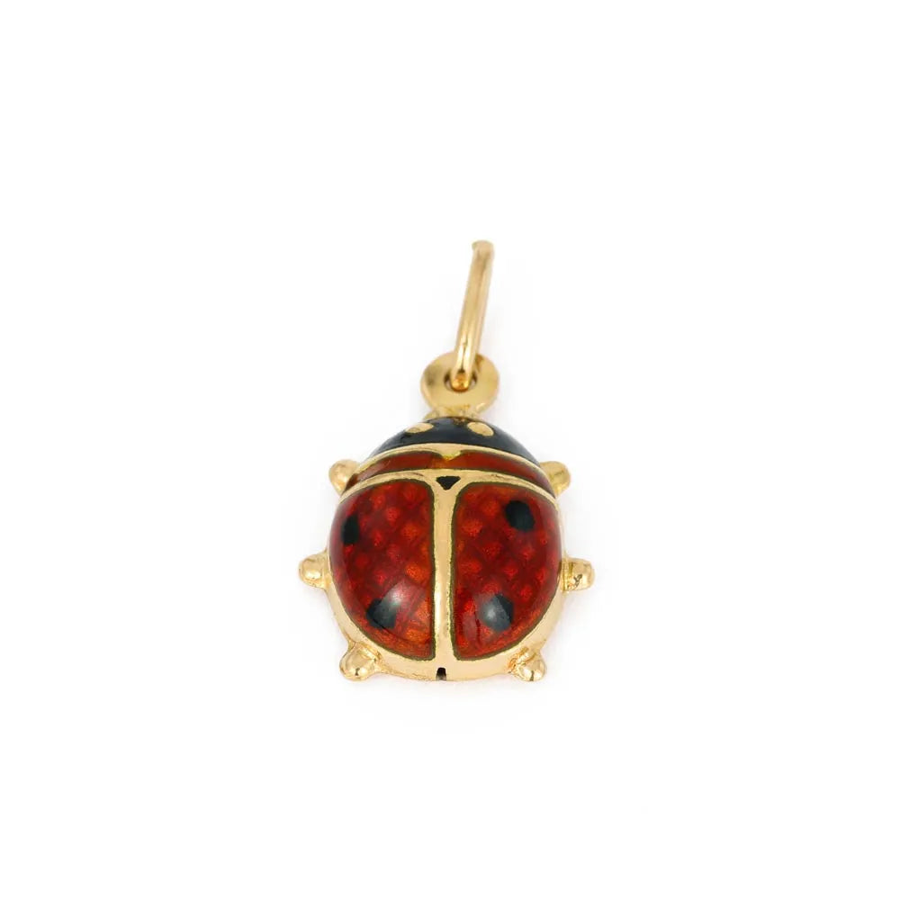 Pendentif en Or jaune 18k - Motif "Coccinelle émaillée"