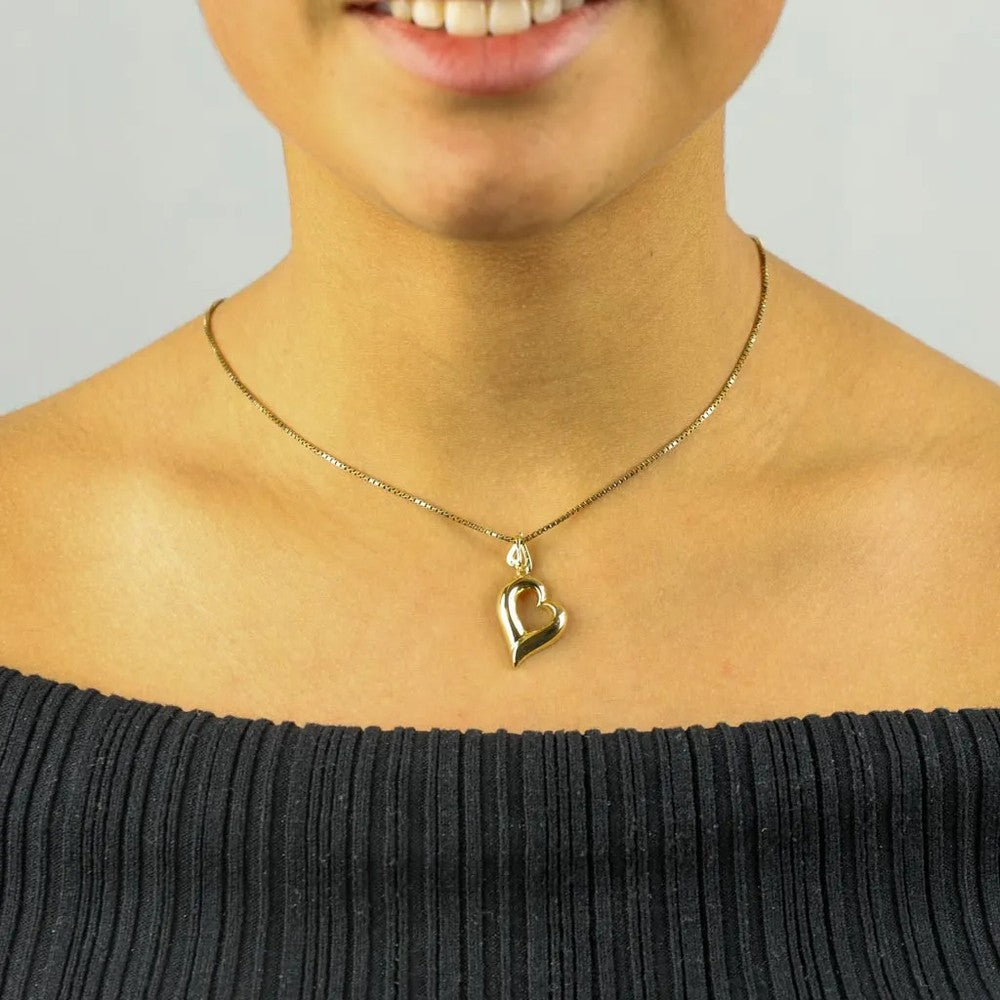 Pendentif en Or jaune 18k - Motif "Coeur stylisé"