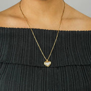 Pendentif en Or jaune 18k - Motif "Coeur" avec Diamants