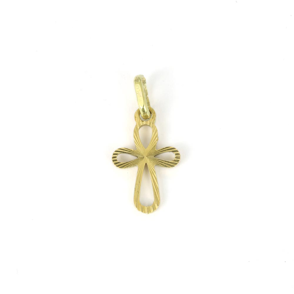 18k Yellow Gold Pendant - "Christian Cross" Motif