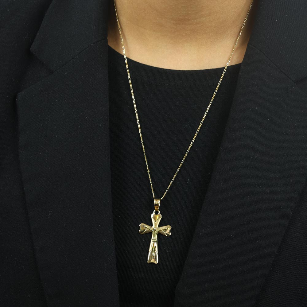 18k Yellow Gold Pendant - "Crucifix" Design