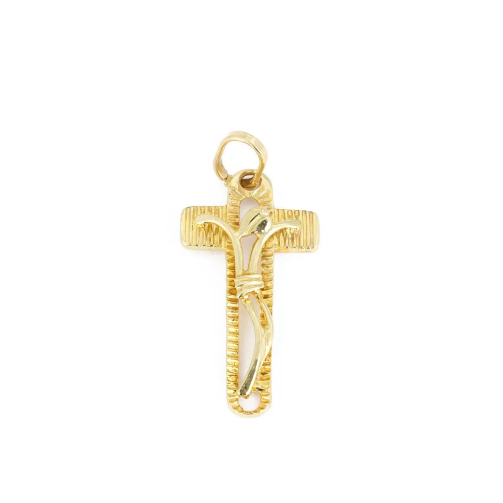 18k Yellow Gold Pendant - "Cross with Jesus" Motif