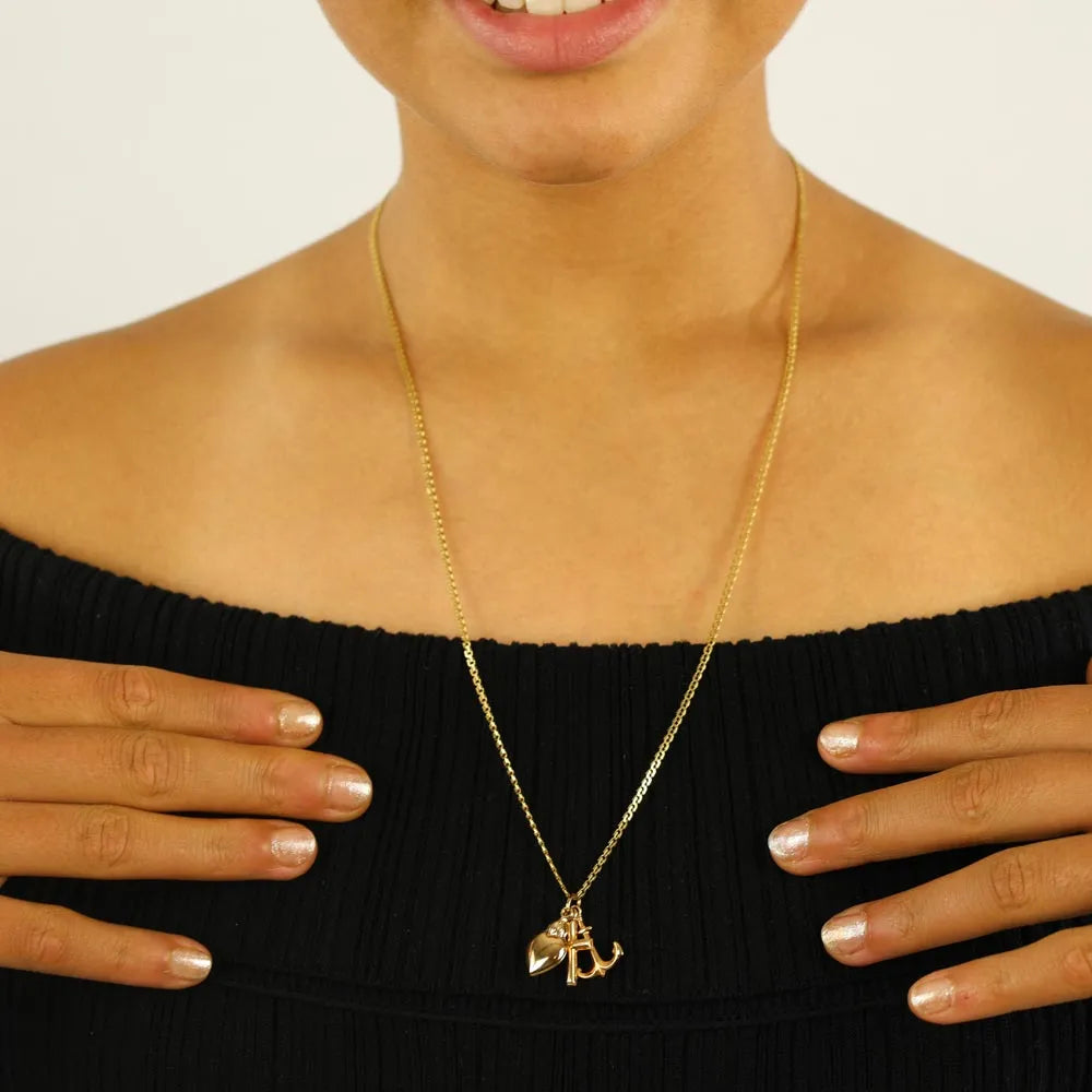 18k Yellow Gold Pendant - "Cross, Anchor, and Heart" Motif