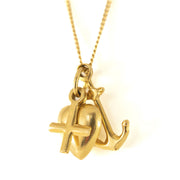 Pendentif en Or jaune 18k - Motif "Croix, Ancre et Coeur"