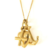 Pendentif en Or jaune 18k - Motif "Croix, Ancre et Coeur"