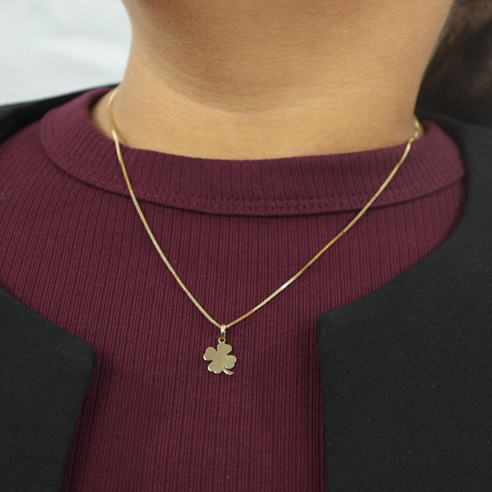 Pendentif en Or jaune 18k - Motif "Trèfle à 4 Feuilles"