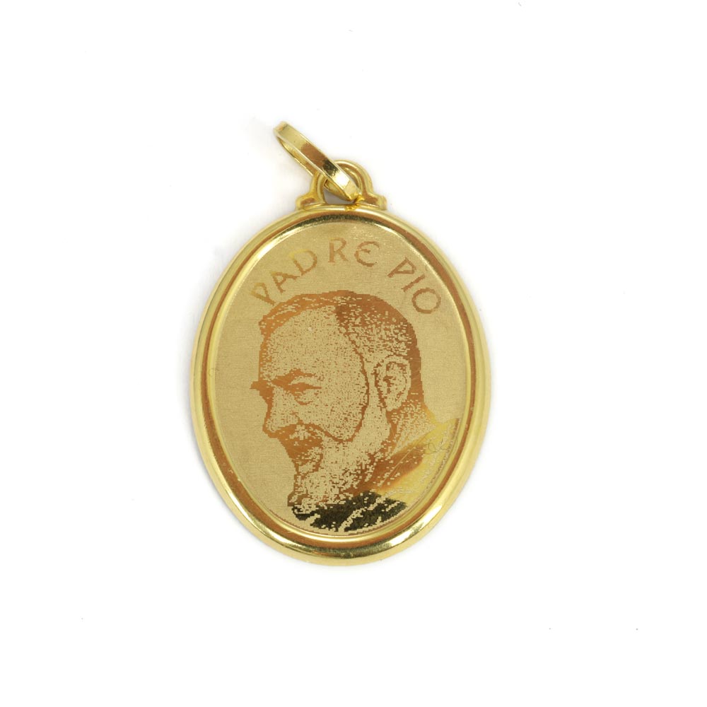 Pendentif en Or jaune 18k - Padre Pio