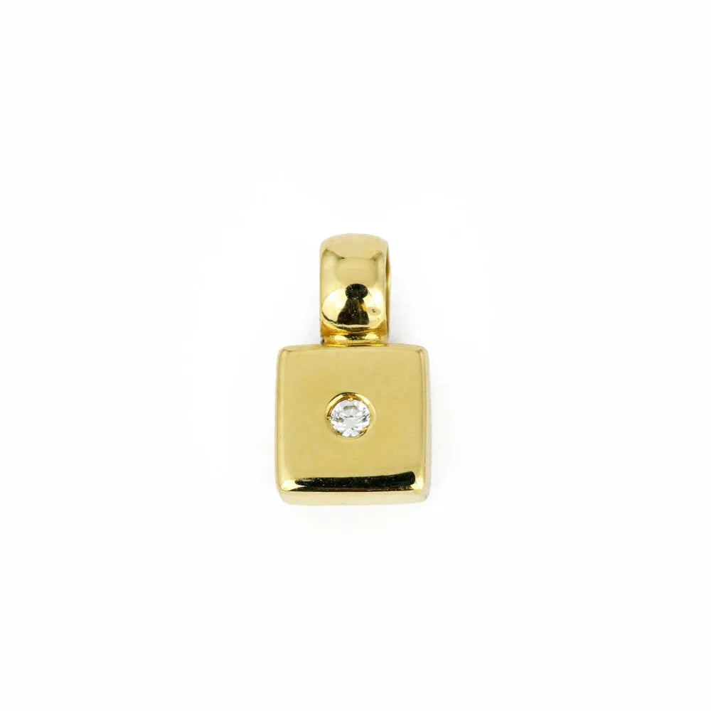 Pendentif en Or jaune 18k avec Diamant