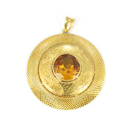 Pendentif en Or jaune 18k avec Saphir Synthétique