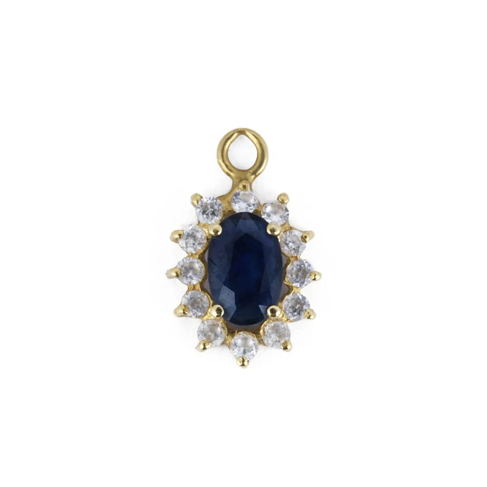 Pendentif en Or jaune 18k avec Saphir et Diamants