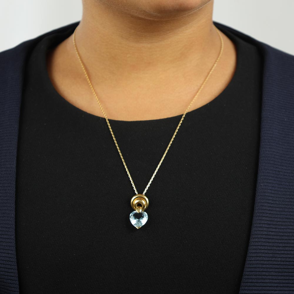 Pendentif en Or jaune 18k avec Topaze