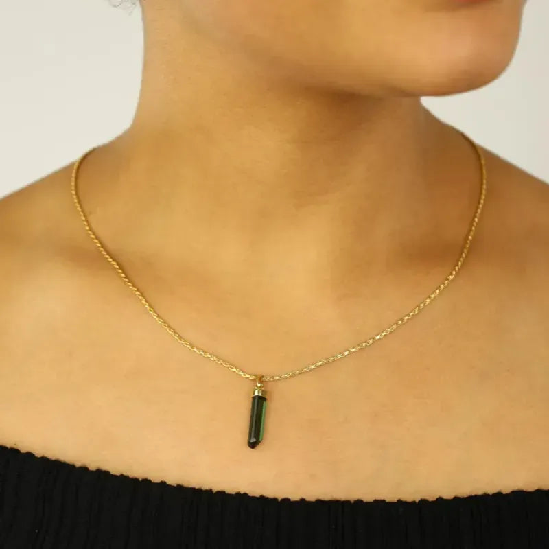 Pendentif en Or jaune 18k avec Tourmaline