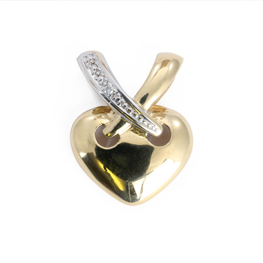 18k Yellow and White Gold "Heart" Pendant