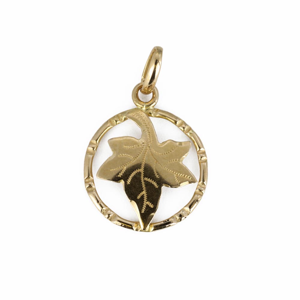 Pendentif en or jaune 18k - Motif "Feuille d'érable"