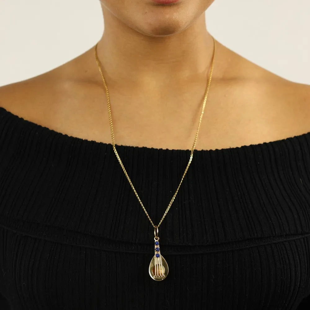 Pendentif en or jaune 18k - Motif "Luth"