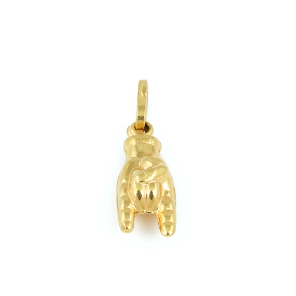 Pendentif en or jaune 18k - Motif "Mano cornuta"