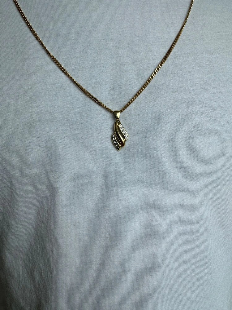 Pendentif en or jaune 18k - Motif "Ondulé rétro"