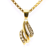 Pendentif en or jaune 18k - Motif "Ondulé rétro"