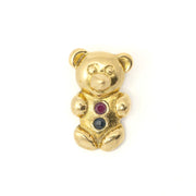 Pendentif en or jaune 18k - Motif "Ourson" avec Rubis et Emeraude