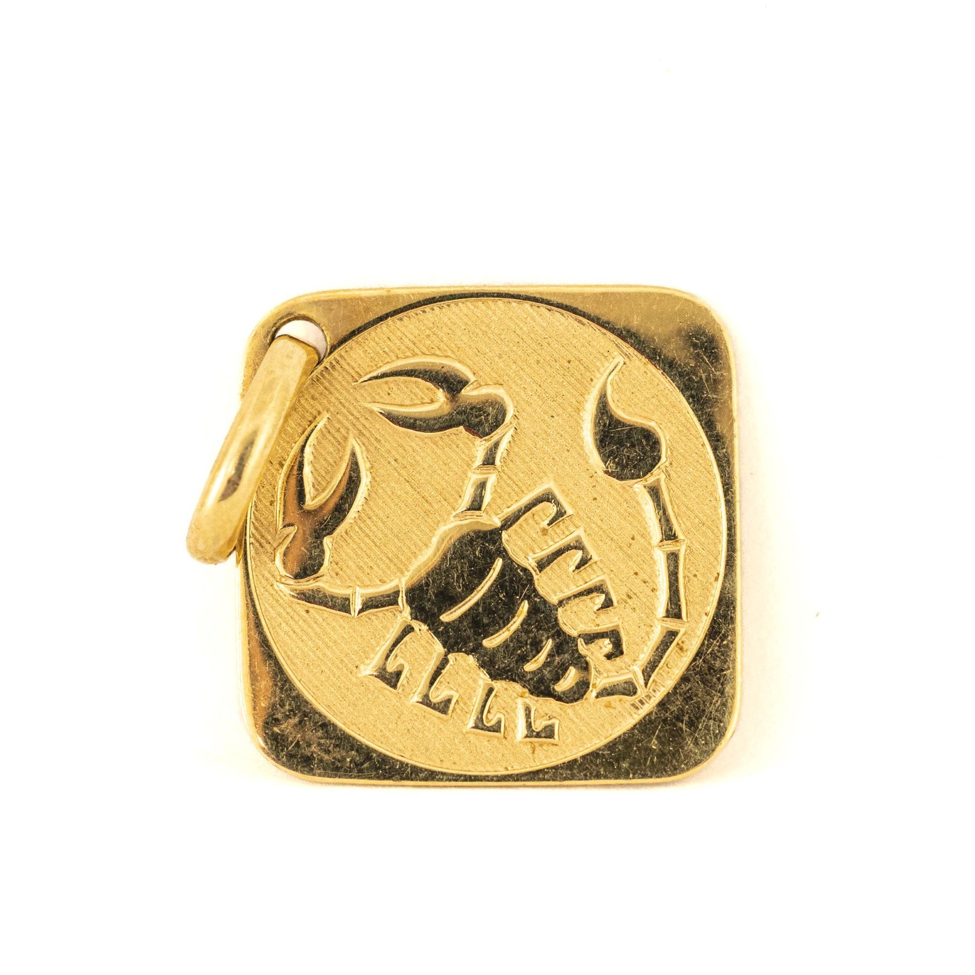 Pendentif en or jaune 18k - Motif "Signe du zodiaque Scorpion"