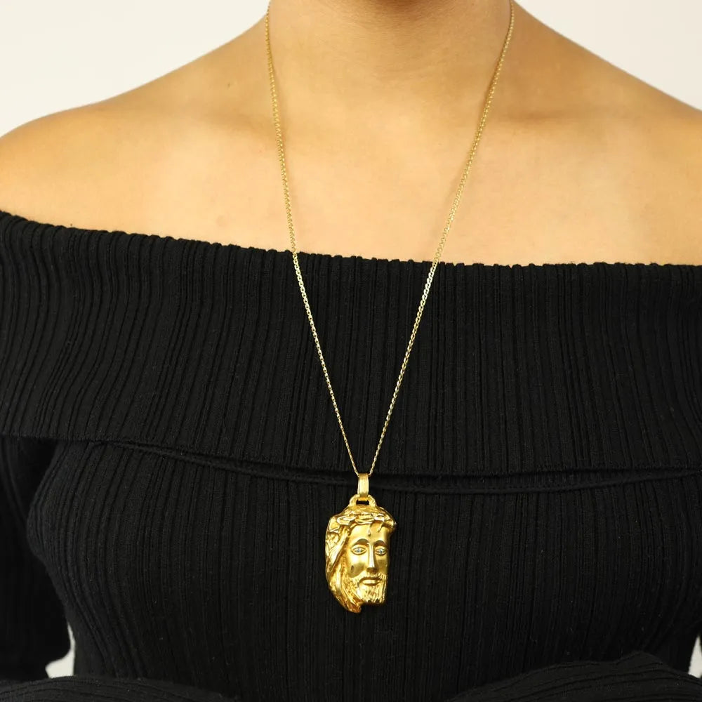 Pendentif en or jaune 18k - Motif "Tête de Jesus"