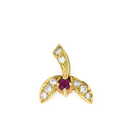 Pendentif en or jaune 18k avec Rubis et Diamants