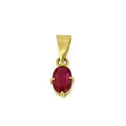 Pendentif en or jaune 18k avec Rubis synthétique