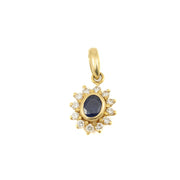 Pendentif en or jaune 18k avec Saphir et Diamants