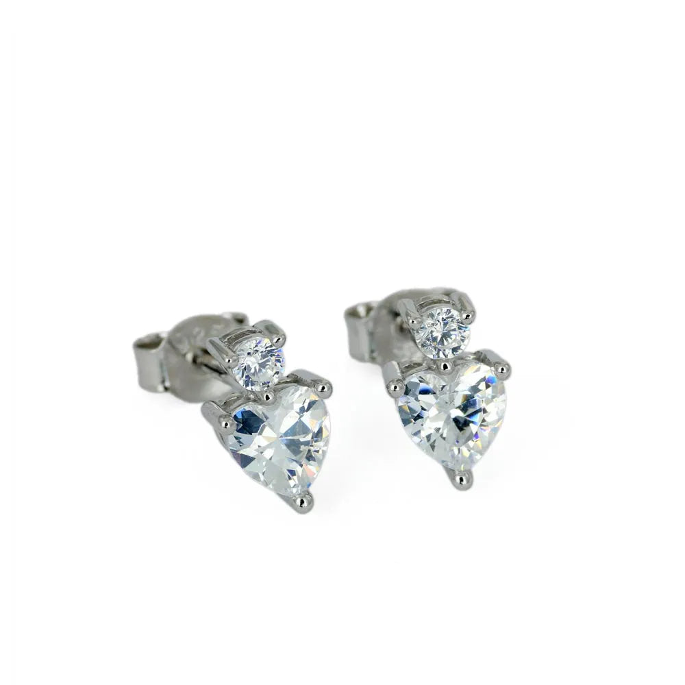 Puces d'oreilles en Argent avec Verre taillé