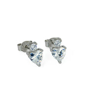 Puces d'oreilles en Argent avec Verre taillé