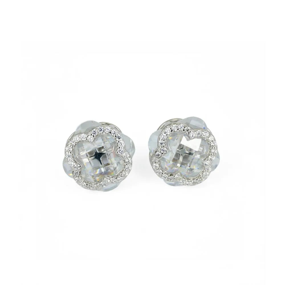 Puces d'oreilles en Argent avec Verre taillé