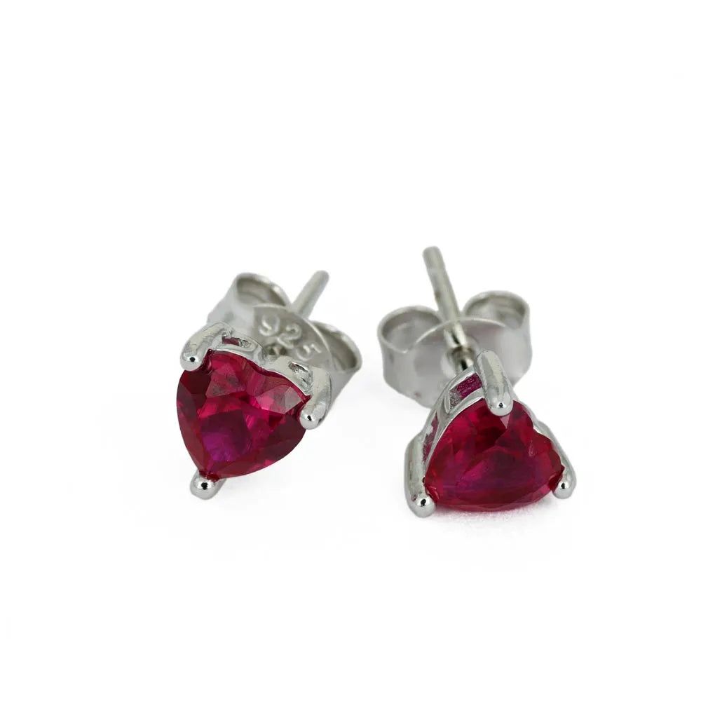 Puces d'oreilles en Argent avec Verre taillé