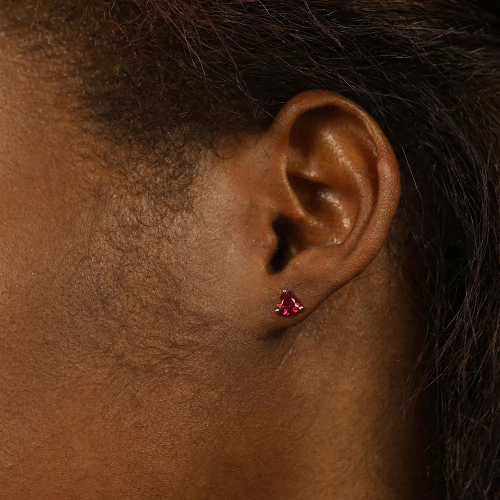 Puces d'oreilles en Argent avec Verre taillé