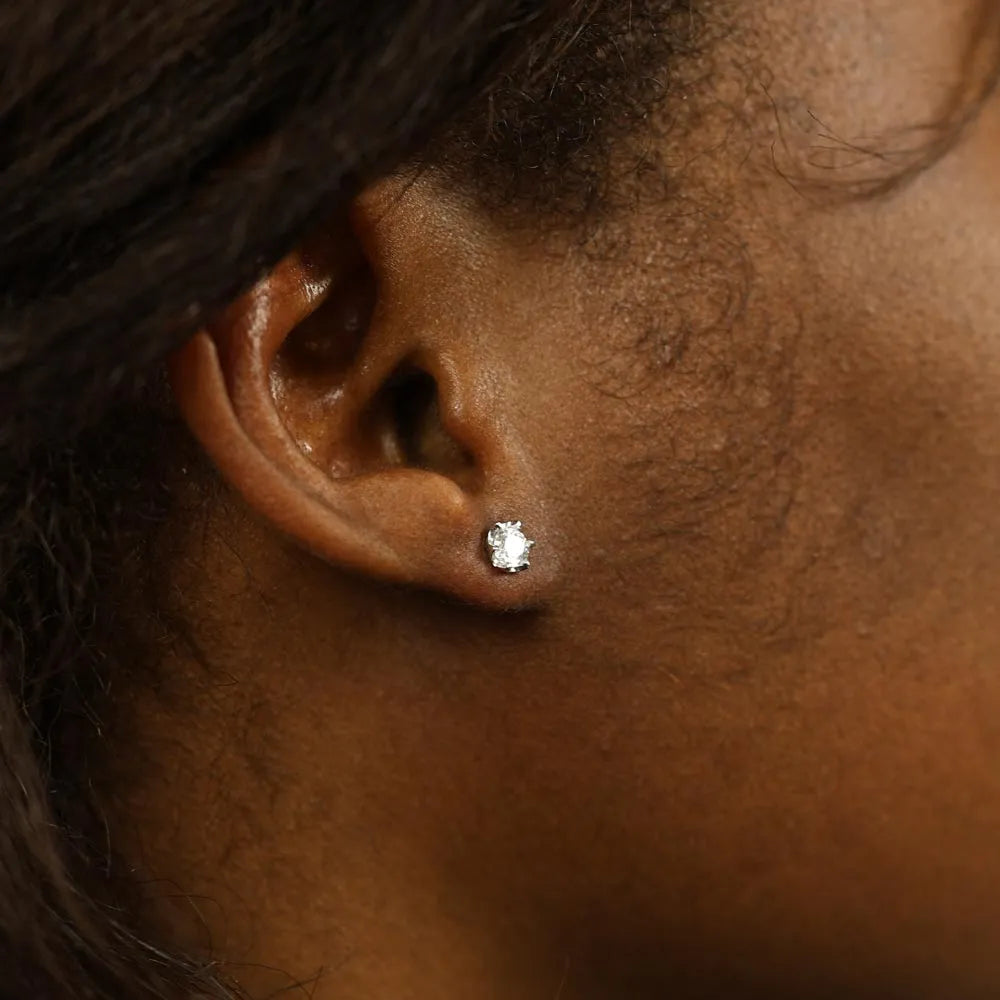 Puces d'oreilles en Argent avec Verre taillé brillant