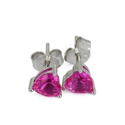 Puces d'oreilles en Argent avec Verre taillé trillion