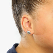 Puces d'oreilles en Or blanc 18k avec Diamants