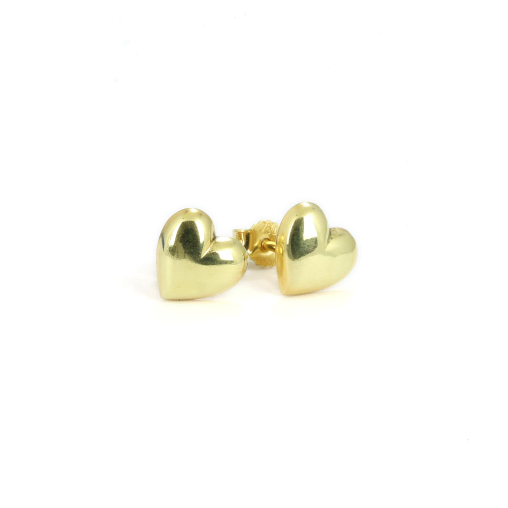 Puces d'oreilles en Or jaune 18k - Motif "Coeur"