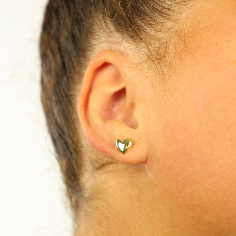 Puces d'oreilles en Or jaune 18k - Motif "Coeur"