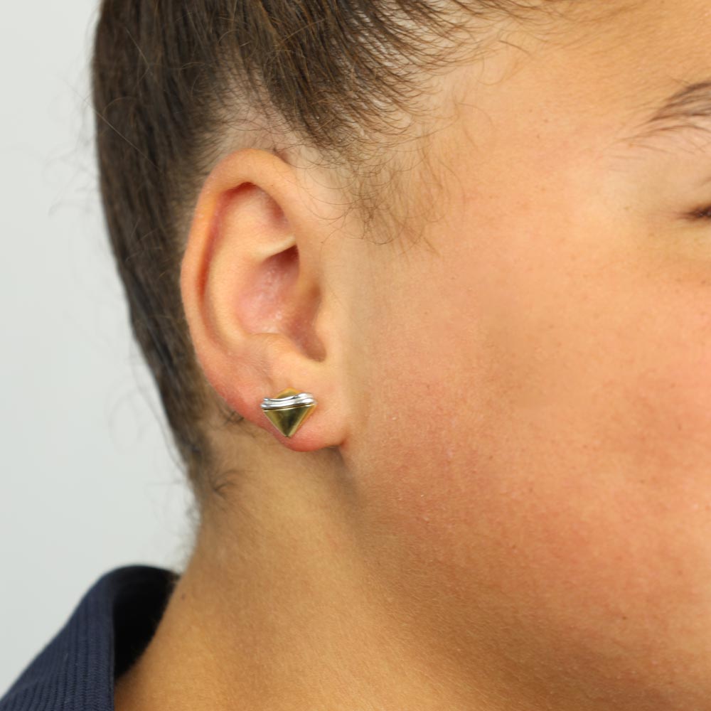 Puces d'oreilles en Or jaune et blanc 18k