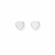 Puces d'oreilles en or blanc 18k - Motif "Coeur"