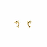 Puces d'oreilles en or jaune 18k - Motif "Dauphin"