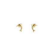 Puces d'oreilles en or jaune 18k - Motif "Dauphin"