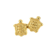 Puces d'oreilles en or jaune 18k - Motif "Tortue"