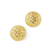 Puces d'oreilles en or jaune 18k - Motif "Tresse"